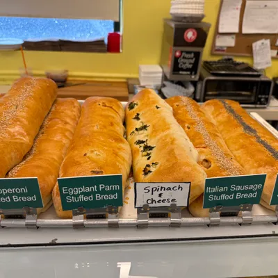 An assortment of stuffed breads